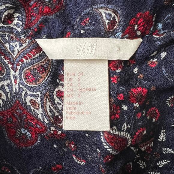 H&M Paisley Print Women's Long Sleeve, US2 - Picture 7 of 8